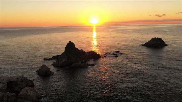 ドローン空撮!笹川流れの夕日