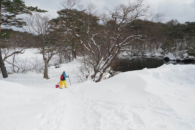 五色沼スノーシュー!スタート!